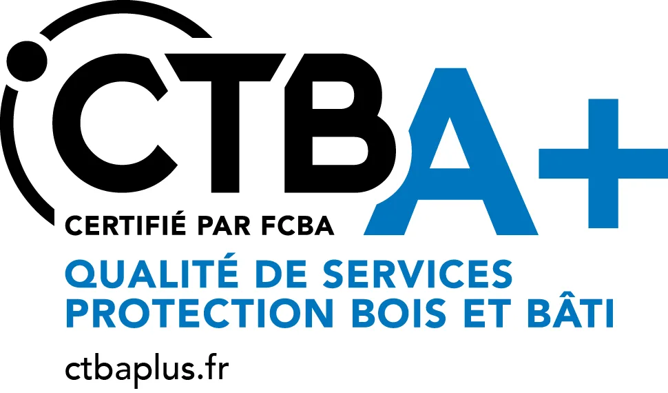 Logo CTBA+ certifié qualité protection bois et bâti