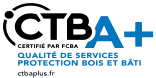 Logo CTBA+ noir et bleu avec slogan